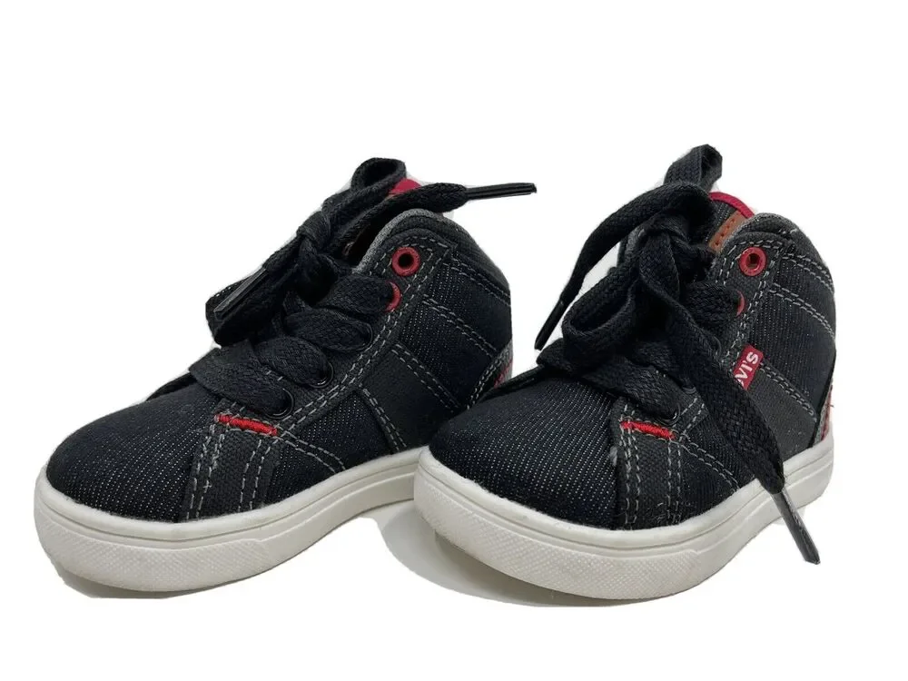 Levis Baby Shoes Sneakers Size 5 Black/White/Red Children Boot Tennis